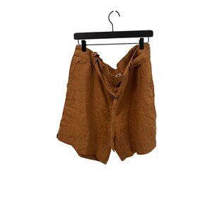 Soft Surroundings tan 100% linen shorts size xl